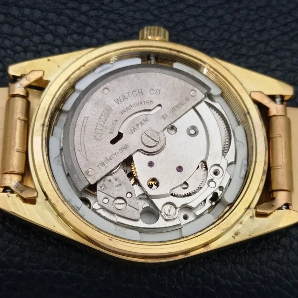 Vintage 1989 Citizen Automatic Mens Gold Watch W/daydate & Gold Accents